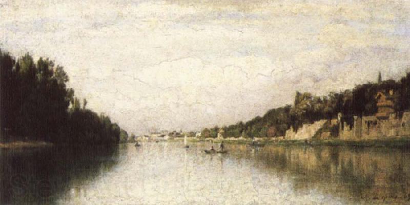Stanislas lepine Banks of the Seine France oil painting art